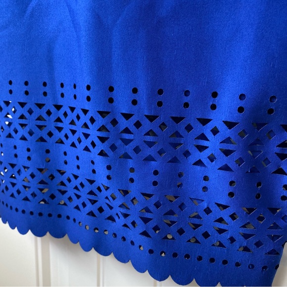 BISOU BISOU Royal Blue Rich Matte Satin Off Shoulder Dress - Picture 9 of 10